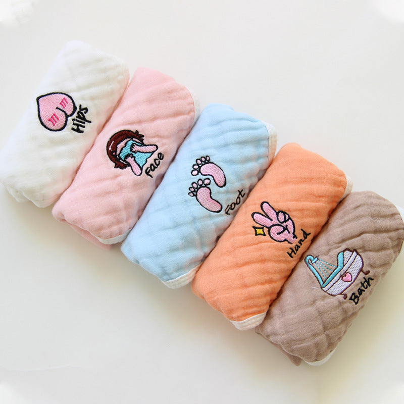 Embroidered Baby Saliva Towel – Soft Cotton Baby Bib & Drool Cloth