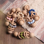 Beech Wood Baby Rattle & Teether – Natural Wooden Sensory Toy — 1