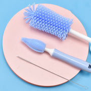 Silicone Baby Bottle Brush Set – Bottle & Straw Cleaning Kit — 3