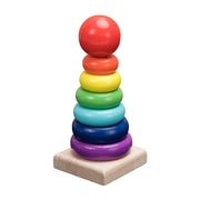 Wooden Rainbow Blocks & Rattle Set – Montessori Educational Toy for Kids — 7