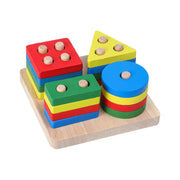 Wooden Rainbow Blocks & Rattle Set – Montessori Educational Toy for Kids — 2
