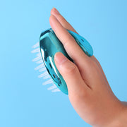 Electroplated Shampoo Massage Brush – Soft Silicone Scalp Massager — 6