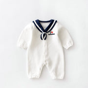 Navy Style Baby Onesie – Soft Cotton Newborn Outfit — 3