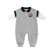 Baby Striped Onesie – Soft Cotton Autumn Outfit for Newborn Boys — 1