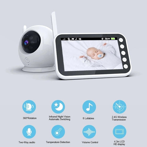4.3" Baby Monitor – HD Video Monitor with Night Vision & Two-Way Audio