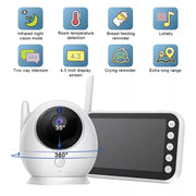 4.3" Baby Monitor – HD Video Monitor with Night Vision & Two-Way Audio — 4