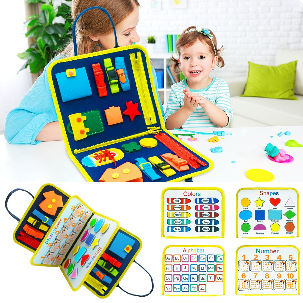 Busy Book – Montessori Dressing & Buttoning Activity Board