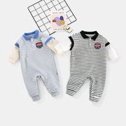Baby Striped Onesie – Soft Cotton Autumn Outfit for Newborn Boys — 4