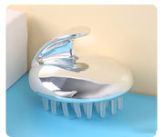 Electroplated Shampoo Massage Brush – Soft Silicone Scalp Massager — 7
