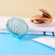 Electroplated Shampoo Massage Brush – Soft Silicone Scalp Massager — 5